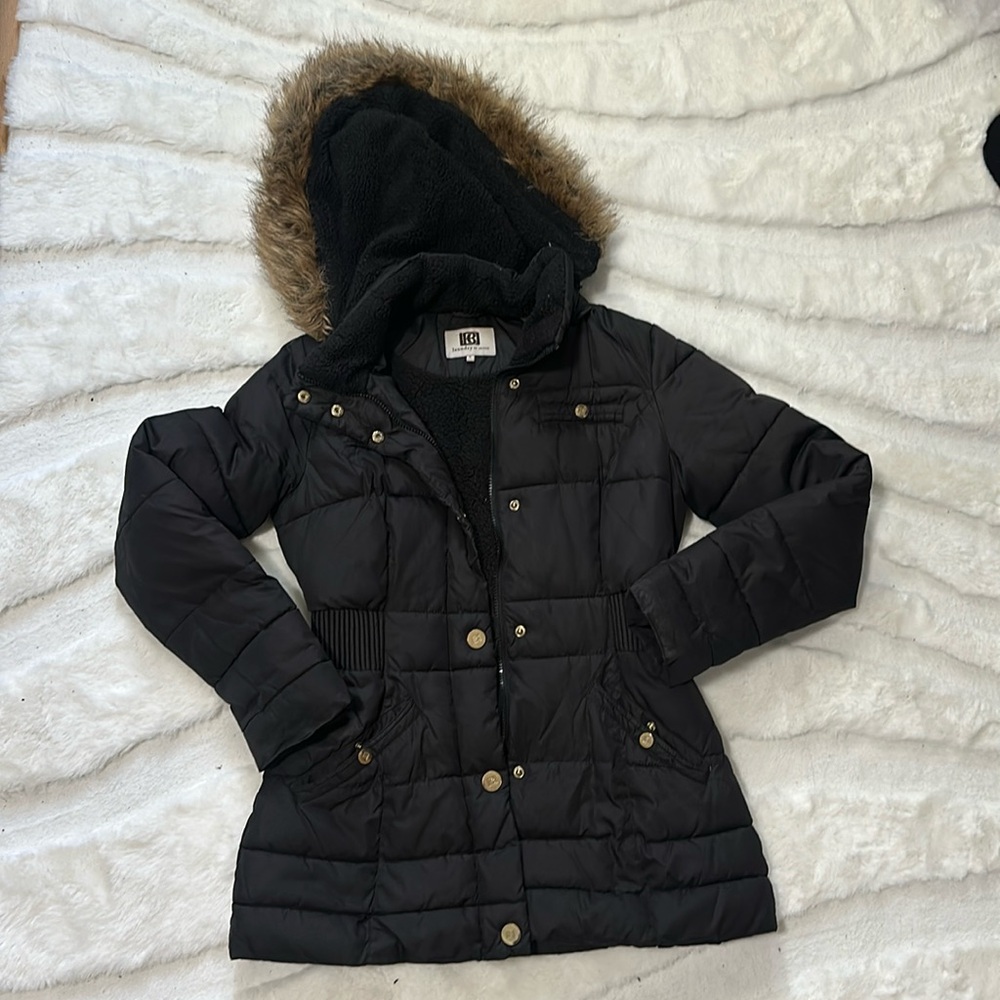 Laundry By Design Black Winter Jacket with Hood